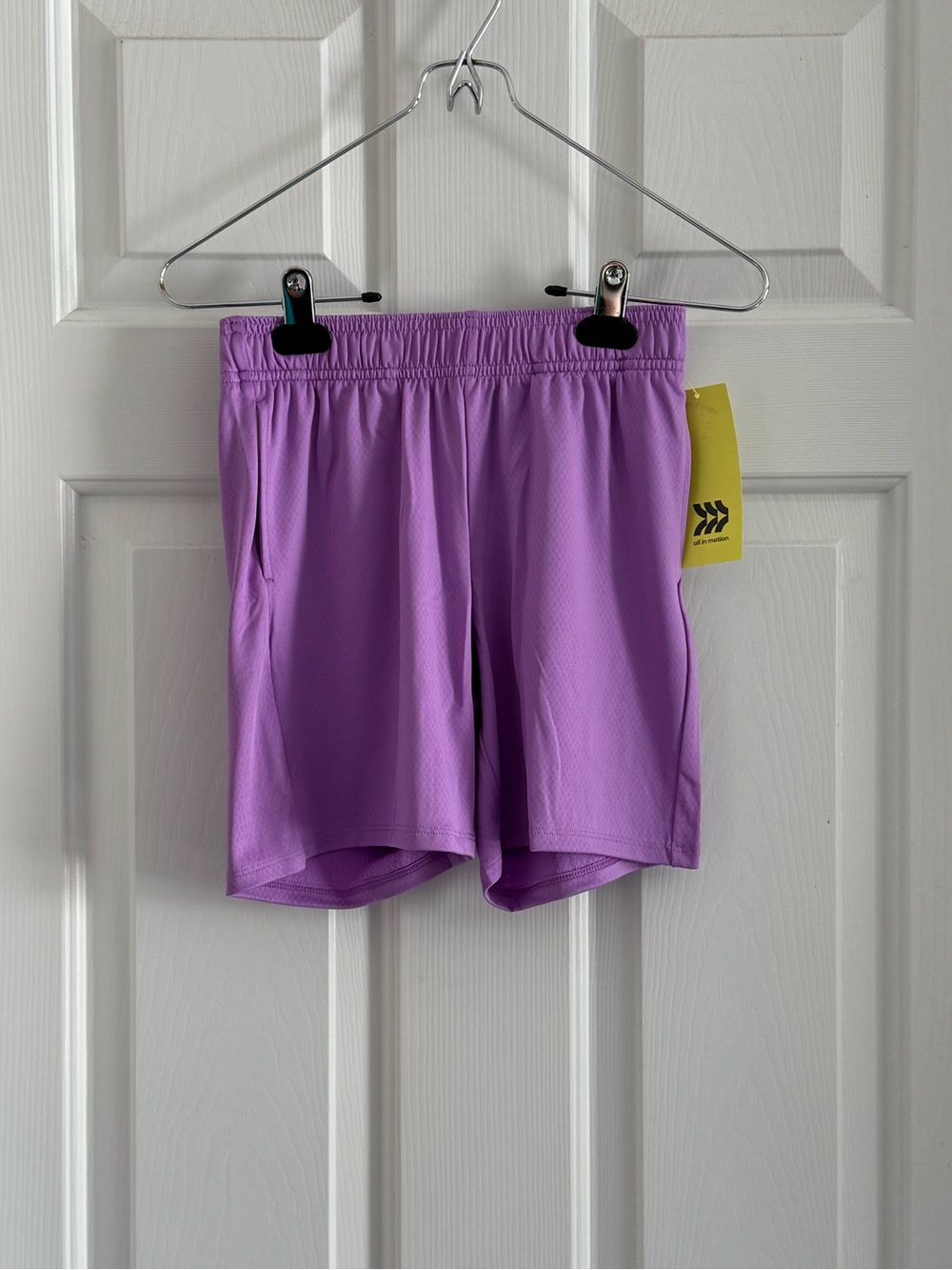 all in motion Girls Lavender Athletic Shorts with Elastic Waist and Drawstring